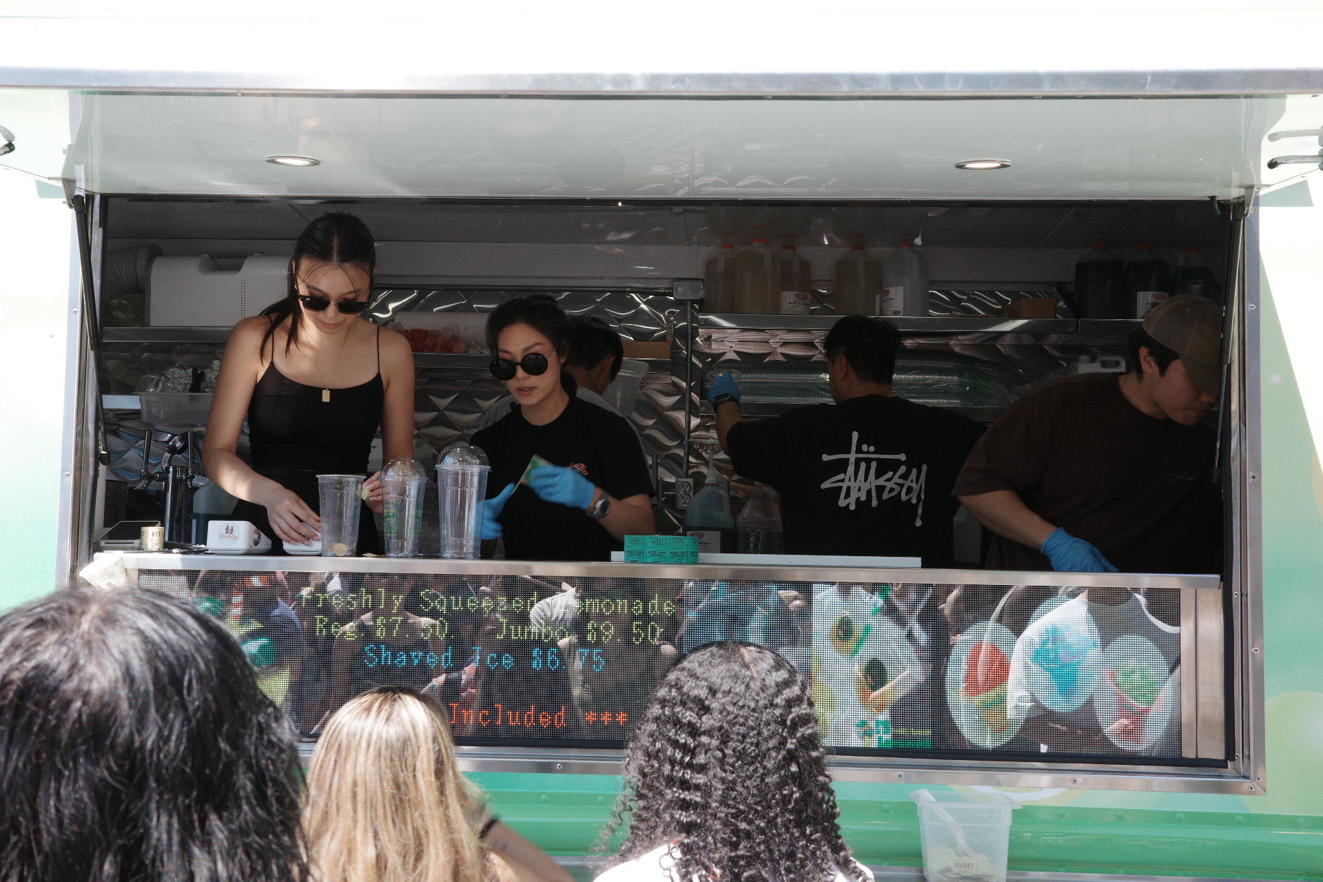 Serving some lemonade.