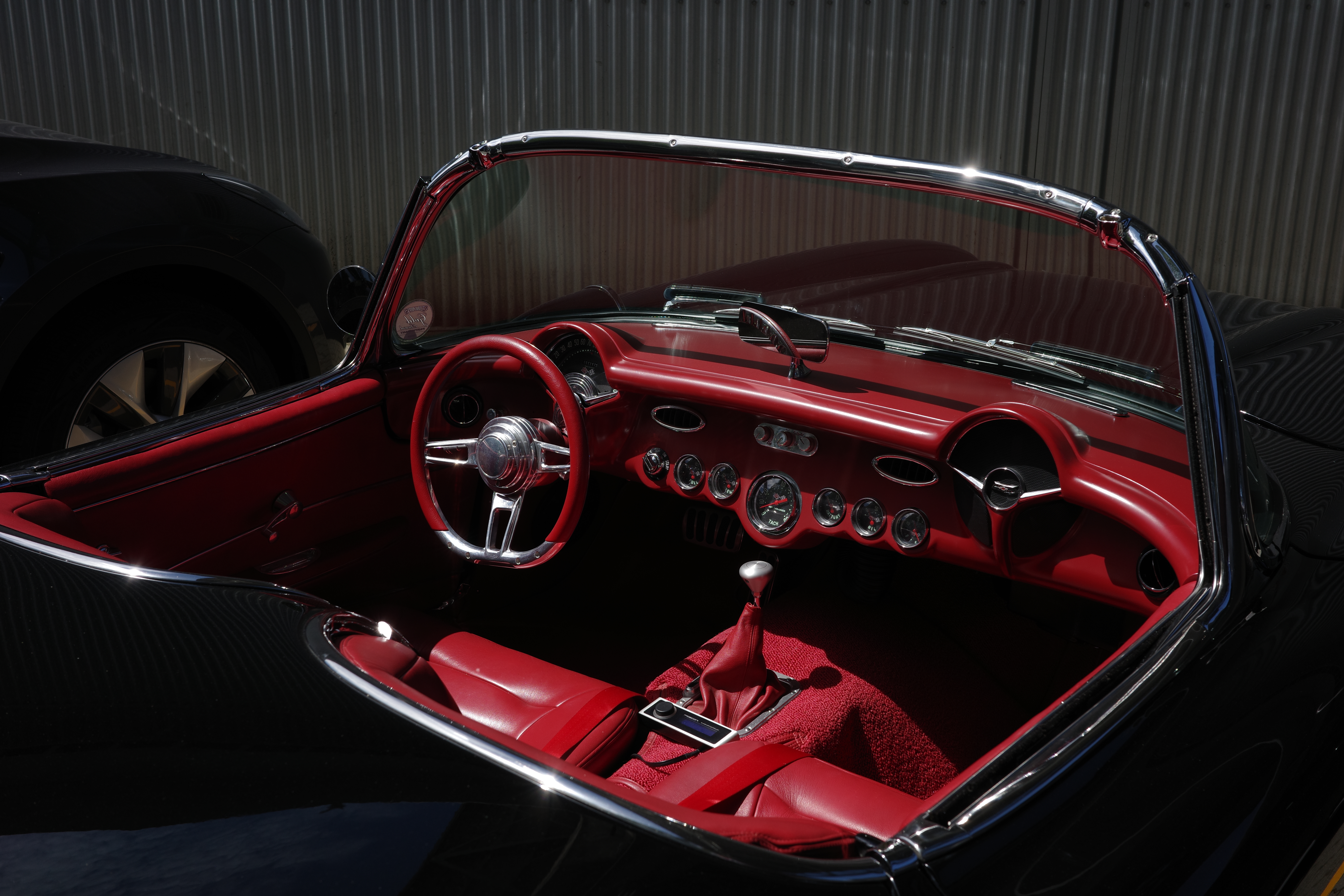 Red interior of a car